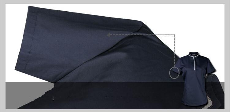 Juqian 2016カスタム工場価格最新のスタイリッシュな海軍安い半袖夏ユニセックスホテルスタッフ制服デザインで中国仕入れ・メーカー・工場