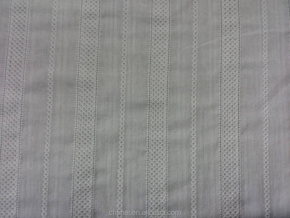 白い色の綿のレノ- 布のように100％綿のジャカード生地仕入れ・メーカー・工場