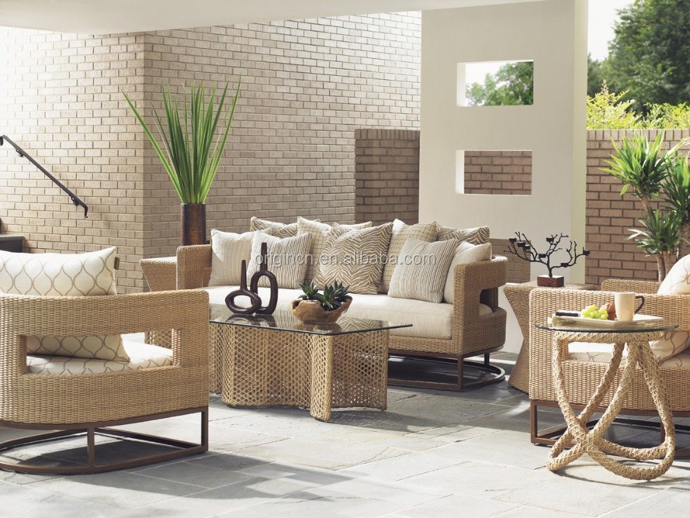 Designer Unique Style Synthetic Rattan Sofa Set With Scatterback