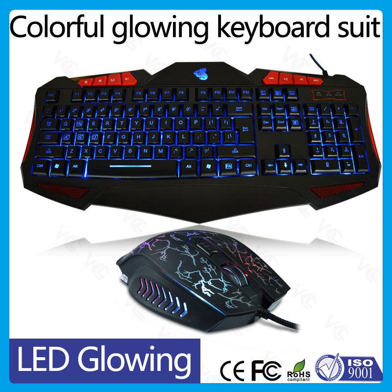 Trade Assurance wired optical gamer led light backlit keyboard and mouse
