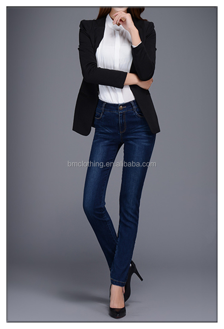 ファッションスリムストレート2015最新カスタム長いブルースキニーデニムの女性のジーンズやデニムジーンズ安いホットセクシーな女の子のジーンズ仕入れ・メーカー・工場