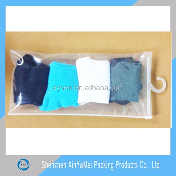 Eco-friendly EVA underwear packing bag for clothes with hook