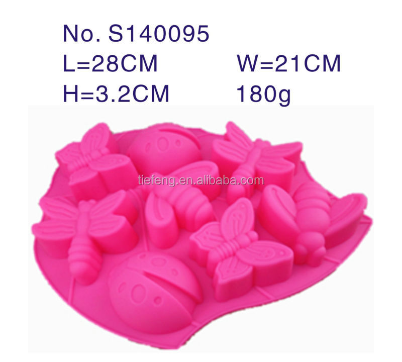 6 cavity different house shaped silicone lace molds for cake decorating