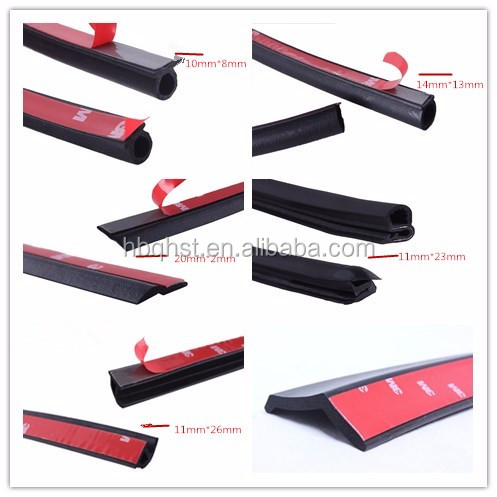 Car door EPDM/ PVC Rubber 3M tape self- adhesive seal strip made in China