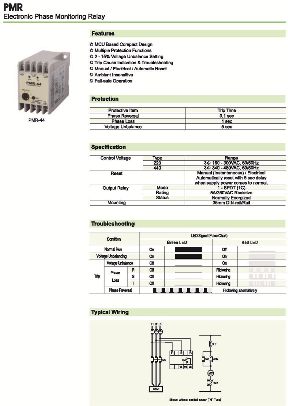 Pmr44 Electronic Phase Monitoring Relay Buy Reverse Phase Protective Relay,Phase Sequence