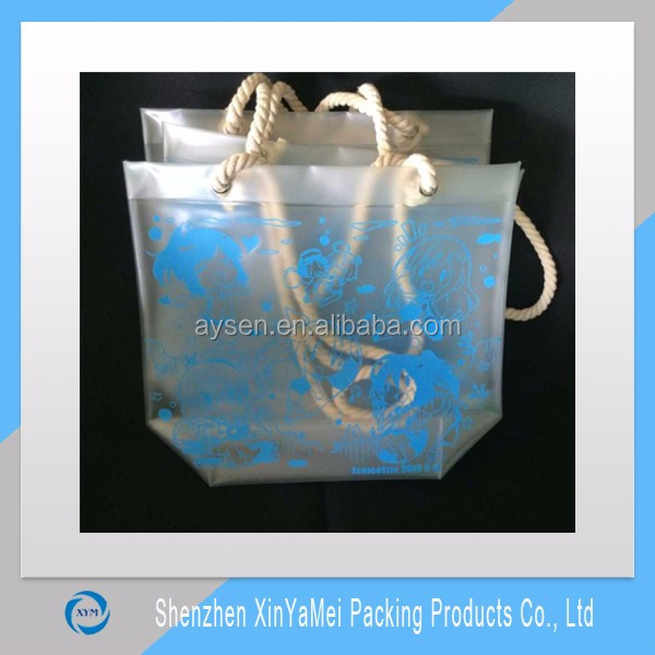 Waterproof large transparent pvc beach bag with zipper