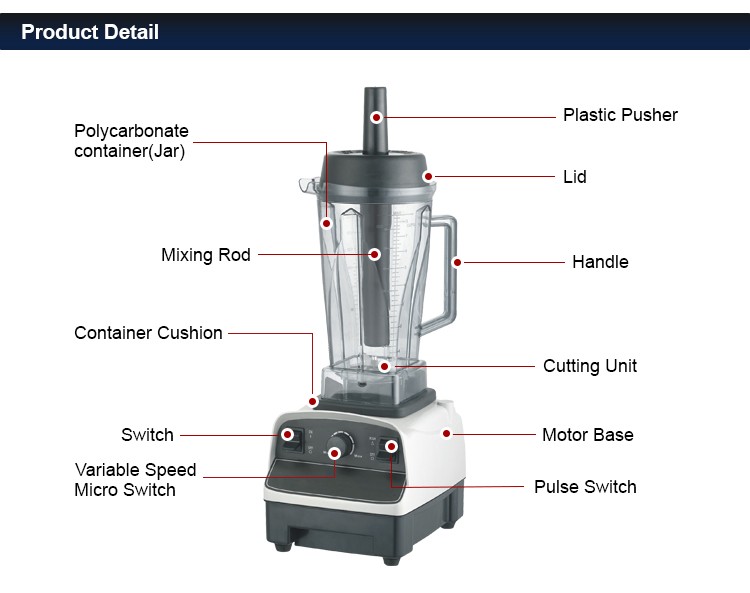 New Fashion Design Multifunction Heating Industrial Fruit Blender