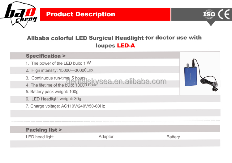 Wsbaocheng中国!!! Led-a新製品!!! 医師のためのカラフルなled外科ヘッドライトをルーペで使用/デンタルledヘッドライト仕入れ・メーカー・工場