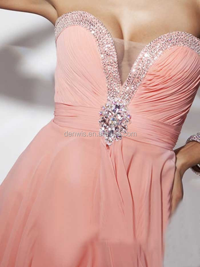 ファッションビーズの恋人2014年ノースリーブのピンクの魅力的なカクテルzyc0293シフォン帰郷ドレス問屋・仕入れ・卸・卸売り