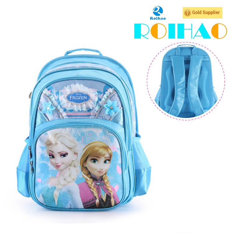 Roihao lovely Elsa and Anna students school bag, frozen kids school bags for girls