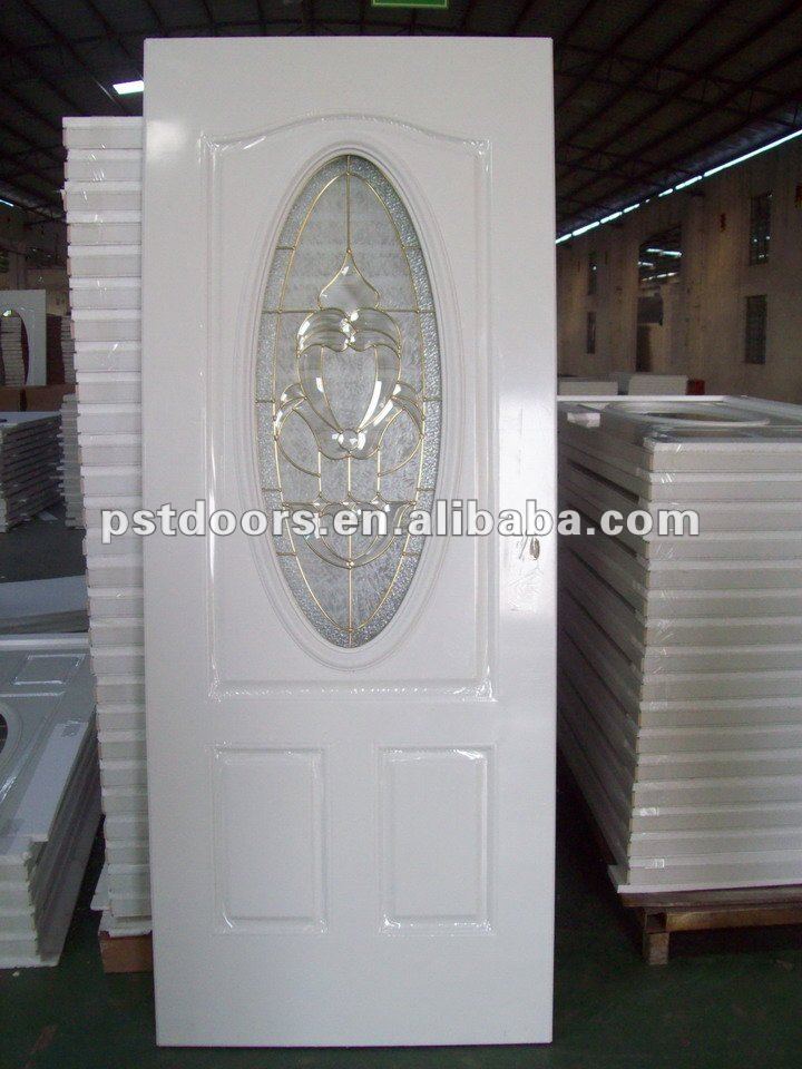 Oval Glass Entry Door,Small Oval Glass Steel Door,Steel Panel Door With