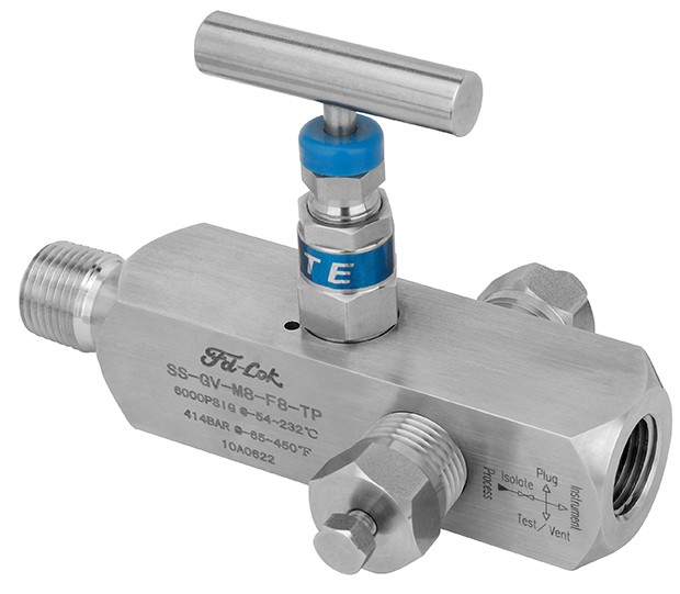 3 way needle valve with bleeding port gauge valve