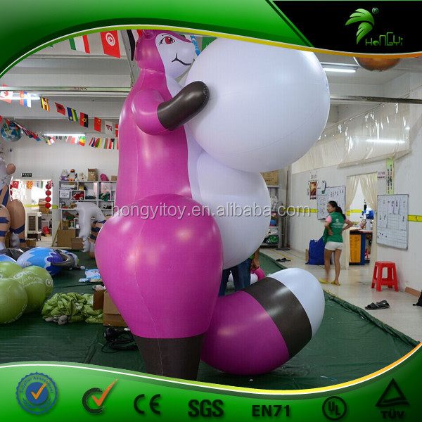 Colorful Design Inflatable Standing Big Boobs Fox Replica Inflatable