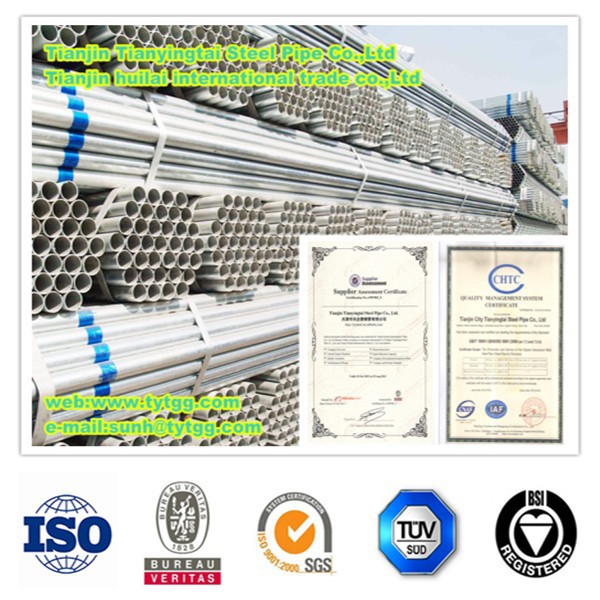 High quality ERW galvanized /hot diped /pre-galvanized steel pipe!!TYTGG!