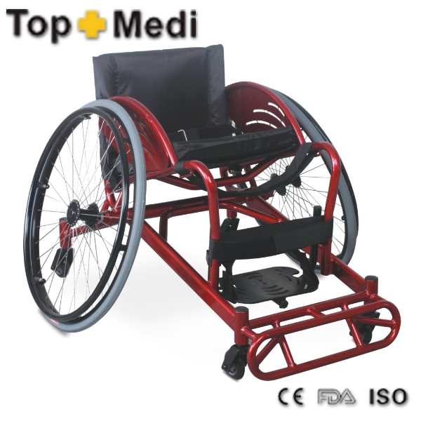 のリハビリテーション療法の供給中国topmediマニュアルは畳んだアルミ軽量バスケットボールのスポーツレジャーの車椅子の価格問屋・仕入れ・卸・卸売り