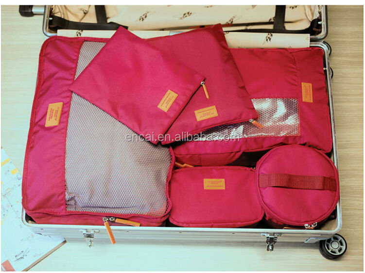 旅行フォールディング高品質encai7個荷物保管袋セット/organierファッション衣類用・トイレタリーバッグのセット問屋・仕入れ・卸・卸売り