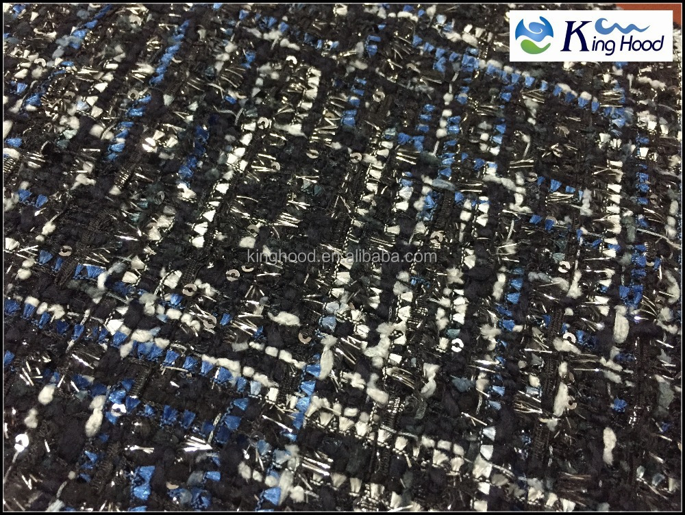 fashion polyester blend fancy tweed fabric for garment