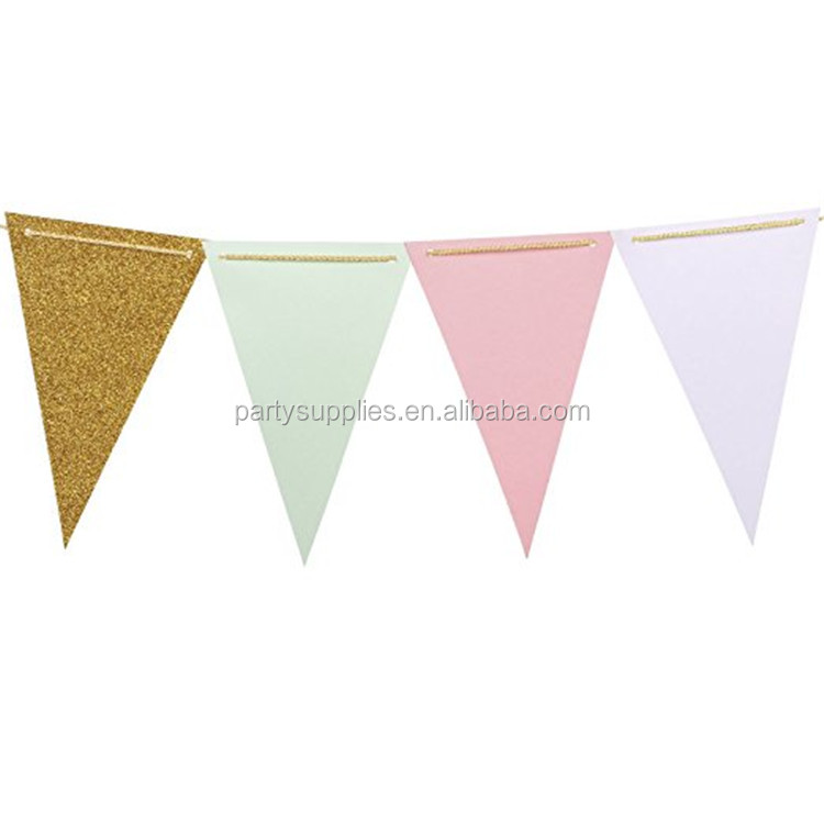 Triangle Decorative Chinese Paper Bunting Flags For Party