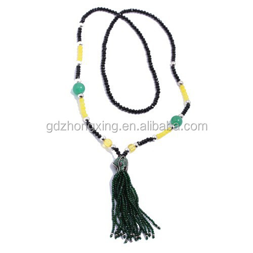 ... micro pave necklace > Fashion jewelry mixed color beads long necklace