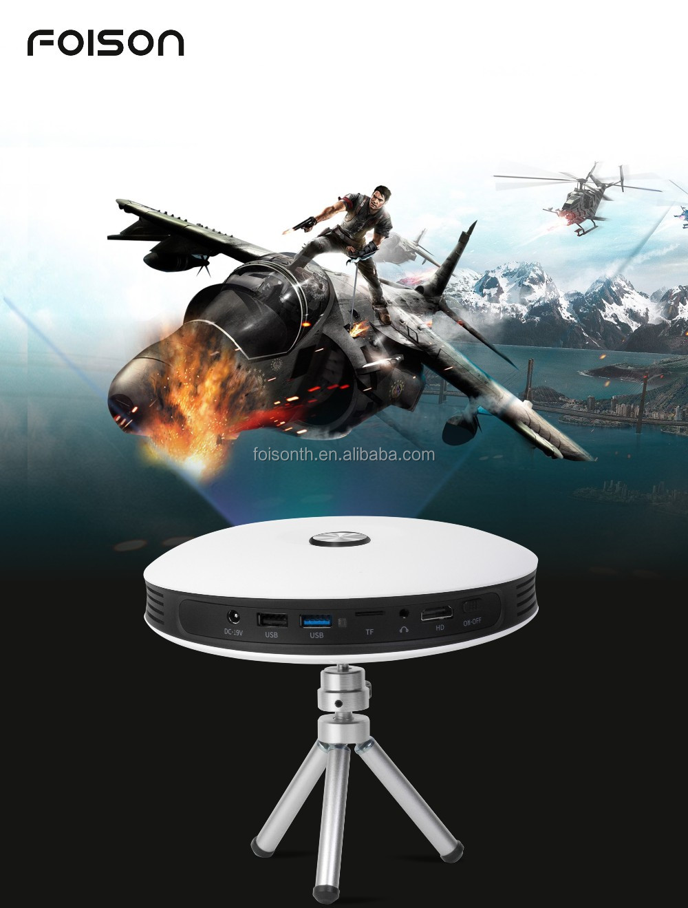 Full HD WiFi 3D Mini Smart Pocket Multimedia Projector for Home/Office/Church Projector