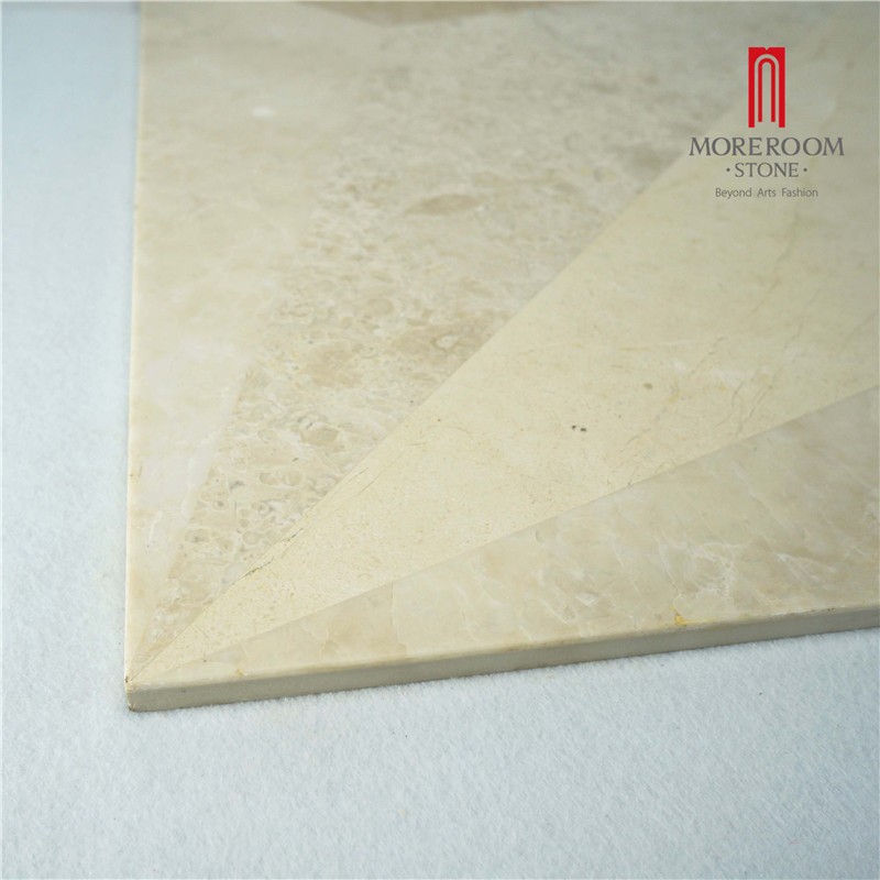 MPC0002-J07G Moreroom Stone Turkish Beige Marle Cappuccino Marble Stone Tiles Iran Beige Marble Flooring Tiles Wall Tiles Marble Inlay Medallion Water jet pattern Marble Inset Tiles-4.jpg