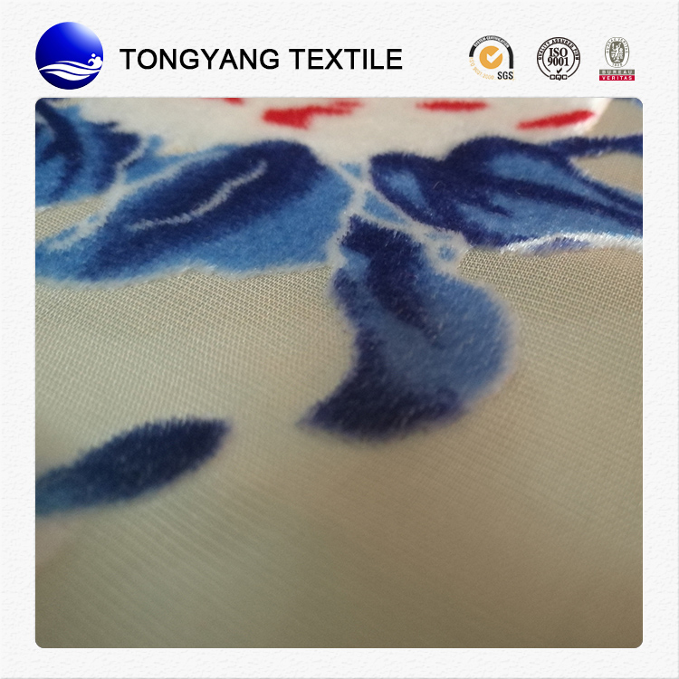 alibaba china print burnout 100% polyester velvet fabric Hot sales