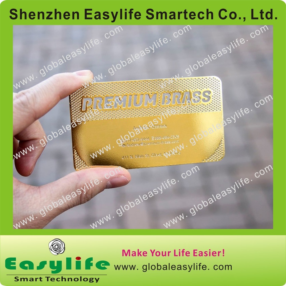 真鍮終えた金属製のカード、 電気めっきの金の金属製のカード、 真鍮仕上げ鋼のカード仕入れ・メーカー・工場