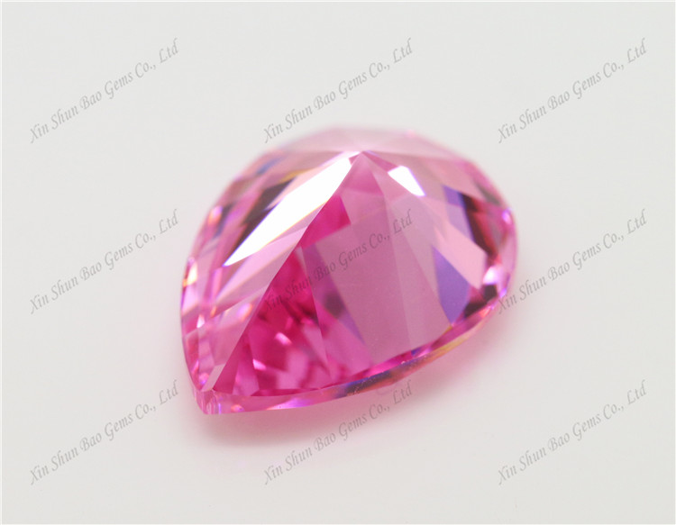 8*10mm Pear cut pink cubic zirconia loose stones