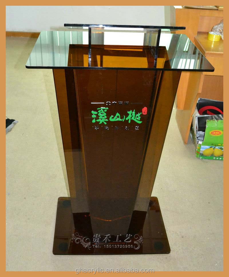 スモークカラーアクリルの表彰台yz-0032/whiteの表彰台/説教壇/書見台、 独創性デザインのアクリルの書見台/説教壇/の表彰台仕入れ・メーカー・工場