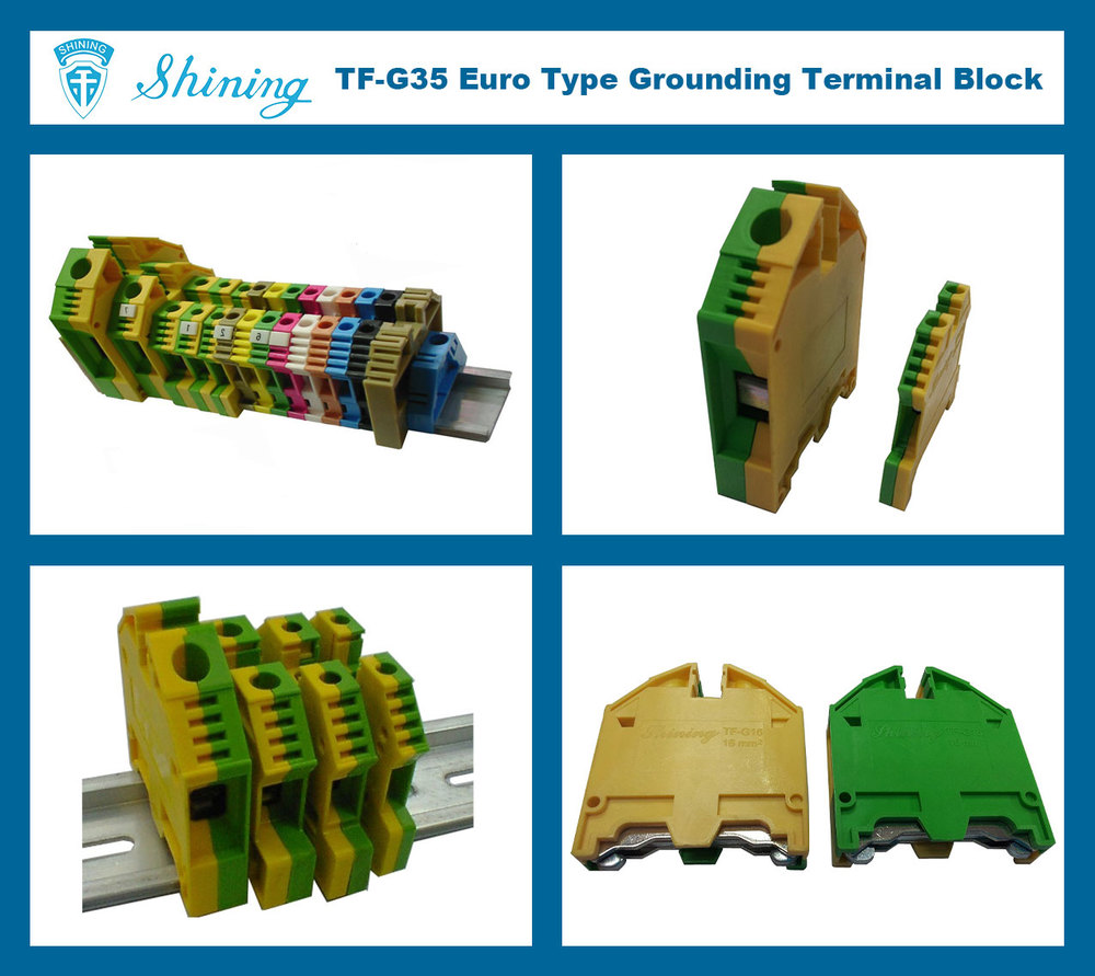 Dinレールtf-g35黄緑35平方ミリメートルユニバーサルターミナルブロックを接地仕入れ・メーカー・工場