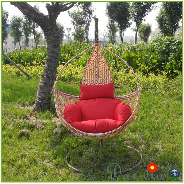 Outdoor Indoor Swing Chair Ceiling Hanging Rattan Chair With