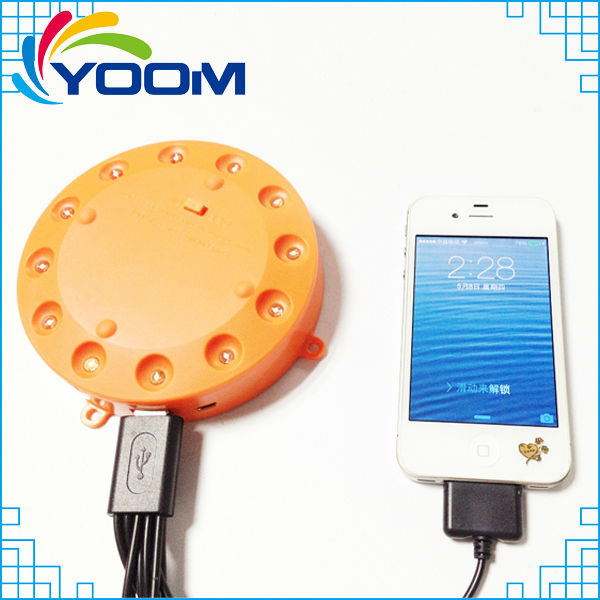 YMC-M01新しい 2014熱い販売明るい ufo ポータブル ソーラー led ライト付き電話充電仕入れ・メーカー・工場