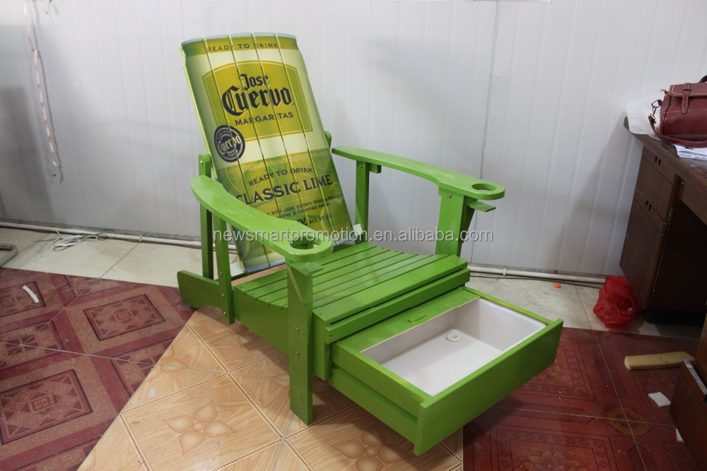  wooden chair with plastic cooler/Adirondack beach chair with cooler