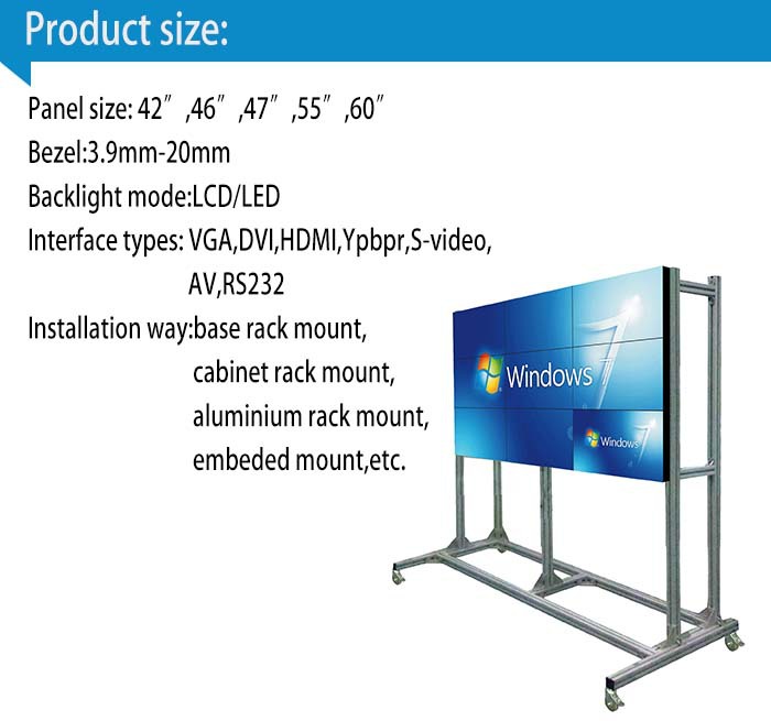 液晶テレビサムスンパネル付き広告のための壁46インチナローベゼル6.7ミリメートルledバックライト仕入れ・メーカー・工場