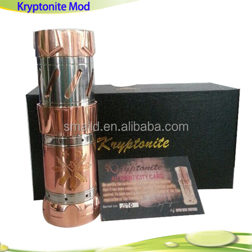 Top mech mod copper Kryptonite 26650 mod mechanical mod ecig 26650 rda