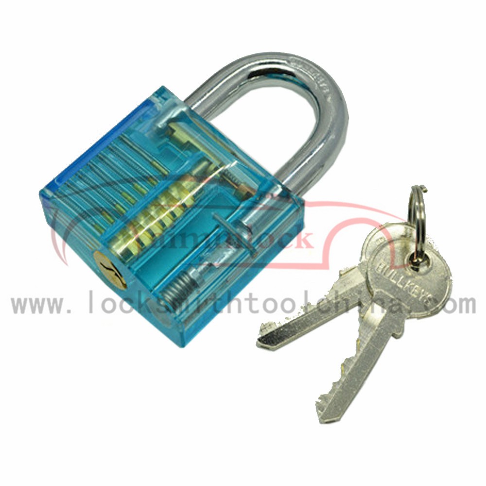 Cutaway Inside View of Mini Practice Padlock Lock Training Skill Pick for Locksmith Transparent Blue