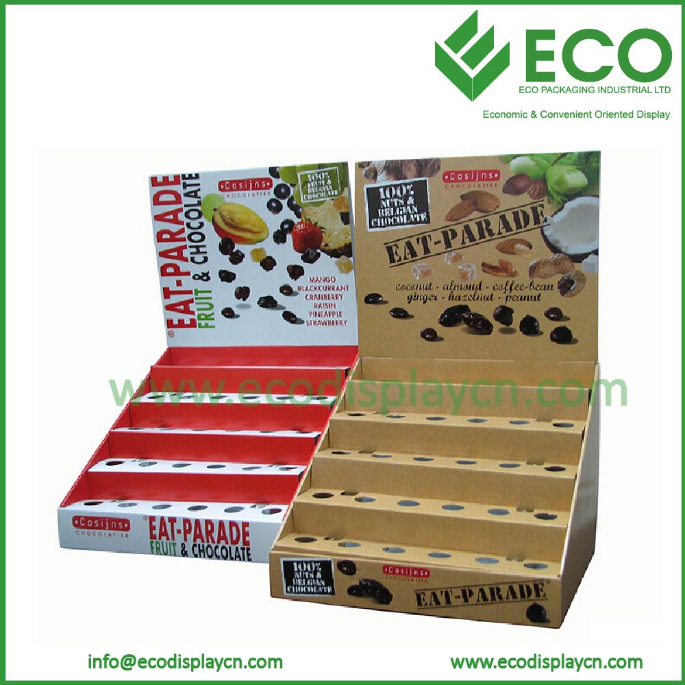 Innovative Small Cardboard Food Counter Display for Chocolate Bar