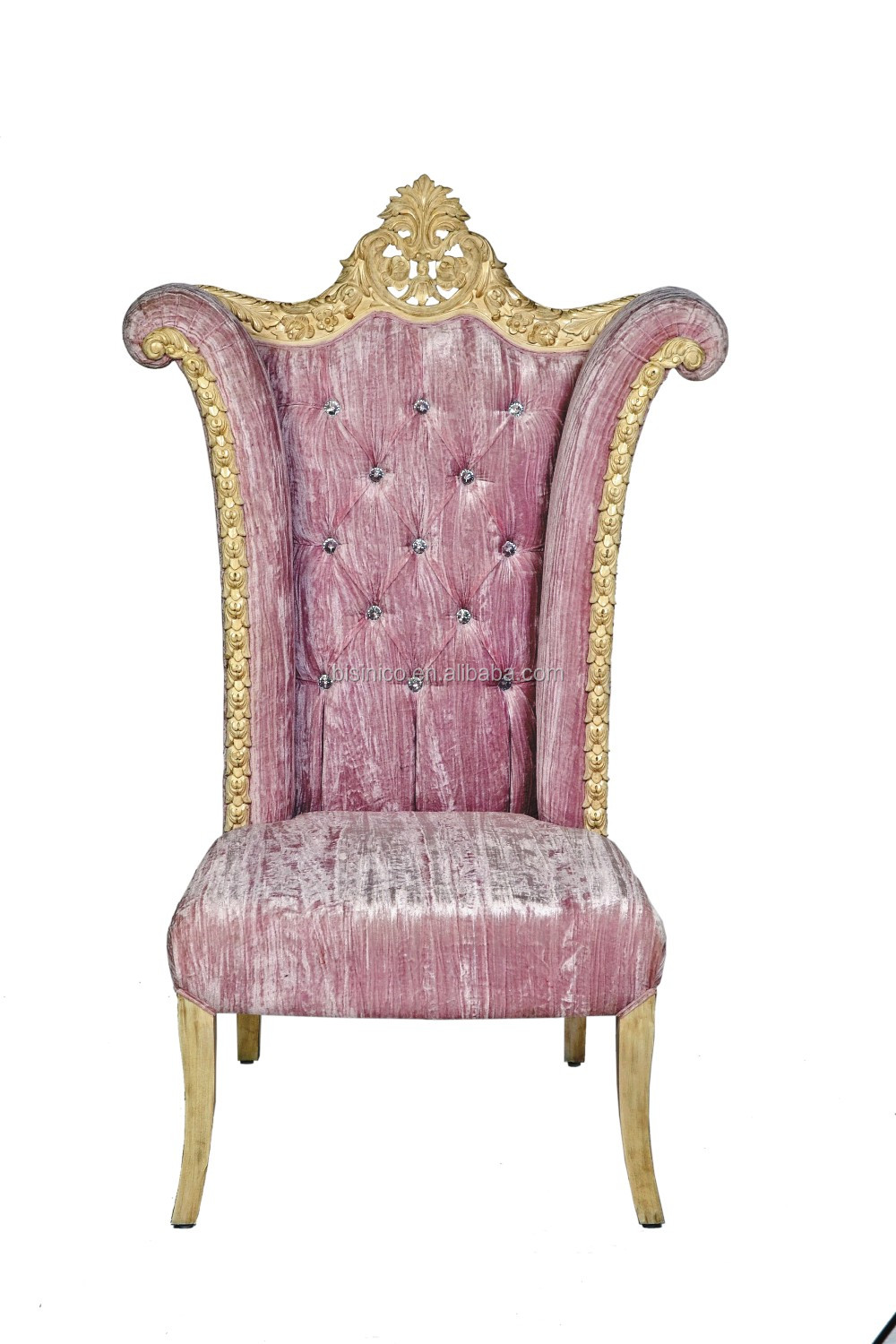 Luxury Gold And Pink Throne Chair,High Back Pink Wedding Chair Buy