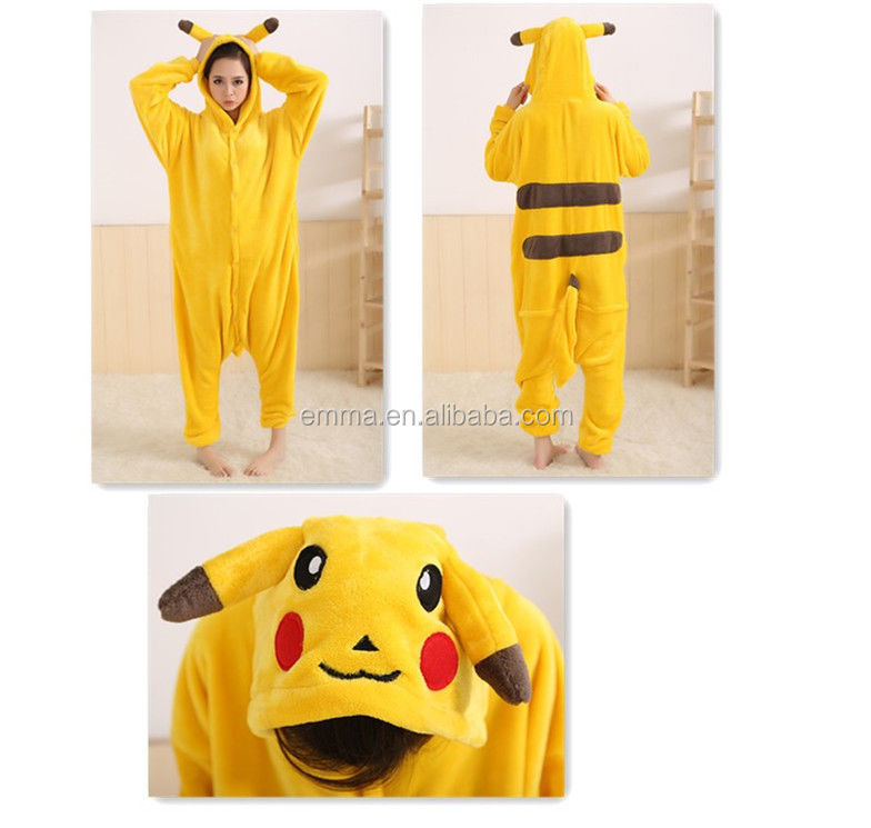 最新デザイン素敵な大人の動物のパジャマ衣装bwg-2217onesieピカチュウ仕入れ・メーカー・工場