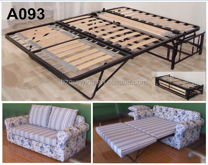 New Design Modern Convertible Steel Wood Slat Folding Sofa Steel Wood Slat Folding Sofa