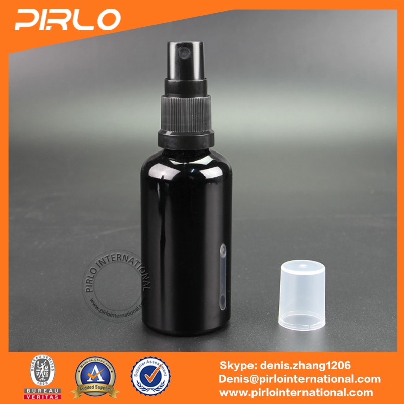 50ミリリットル不透明な黒ガラススプレーボトル医薬品包装使用で黒ディスペンサー仕入れ・メーカー・工場