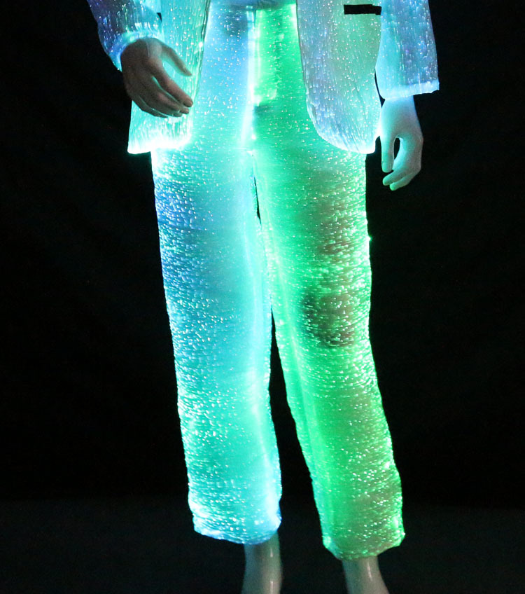 繊維の服新しい発光光学性能/プロムに着ていくドレスロングパンツスーツ素材ファブリック仕入れ・メーカー・工場