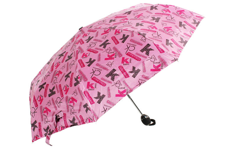 女性自動21インチ折りたたみ傘、 ピンクのカスタム印刷された傘問屋・仕入れ・卸・卸売り