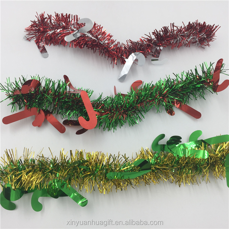 Wholesale Red Green Pet Green Tinsel Garland Christmas Decoration