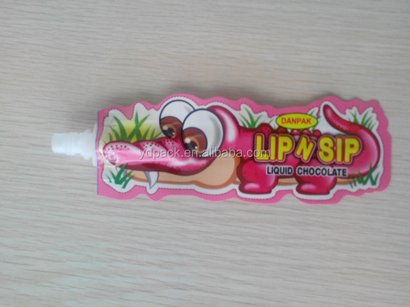 special shape empty liquid cream spout bag