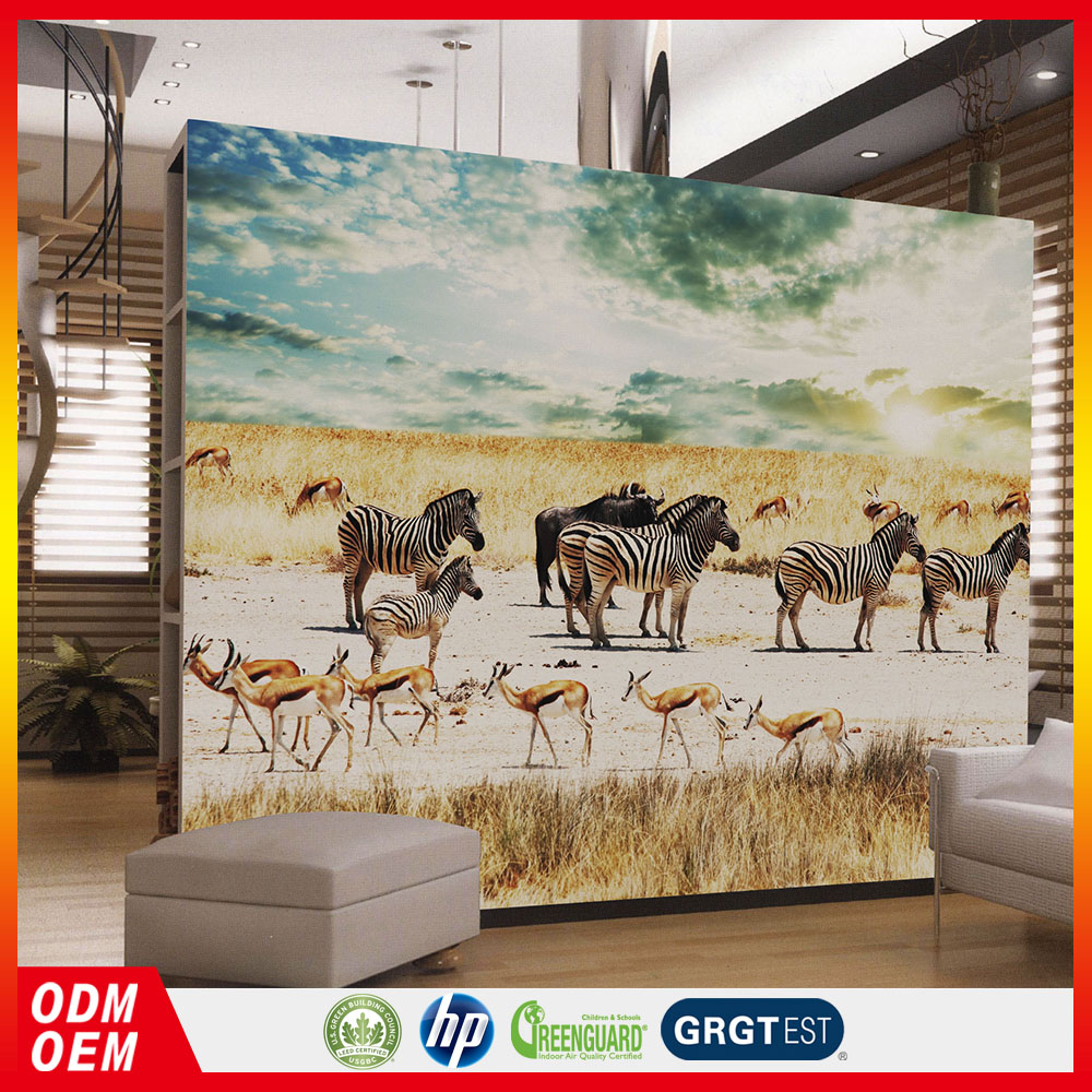 Hewan Liar Zebra Dinding Gambar Pintu Mural Ruang Tamu Wallpaper