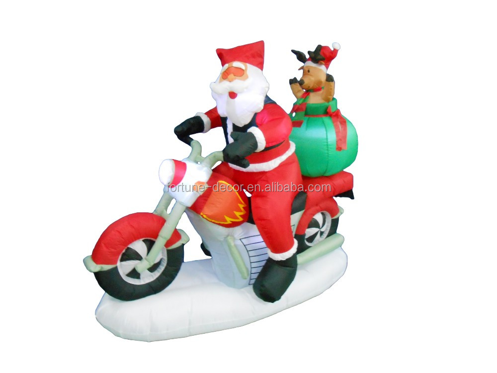 160cm Inflatable Santa Claus Ride Motorcycle With Reindeer For Christmas Decoration Buy