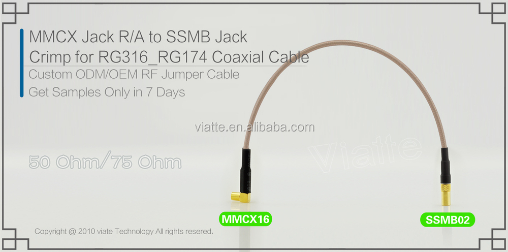 新しいブランドmmcxジャック/メスr/aへssmbjack/rg316_rg174メス圧着同軸ケーブルのコネクタのための仕入れ・メーカー・工場