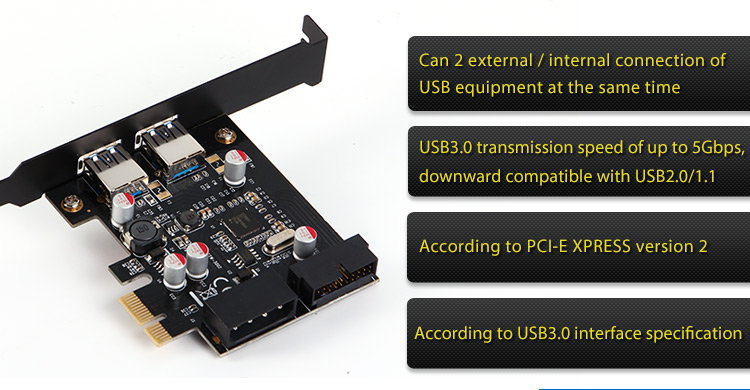 最新の設計2ポート外部2ポート内部5Gbps USB3.0のPCI-E仕入れ・メーカー・工場