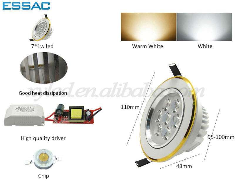 新しいモデルの高品質essac7w2年間保証高品質led埋め込み式スポットライト仕入れ・メーカー・工場